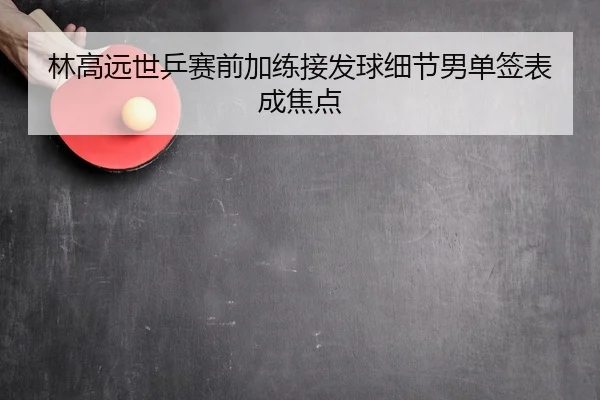 林高远世乒赛前加练接发球细节男单签表成焦点